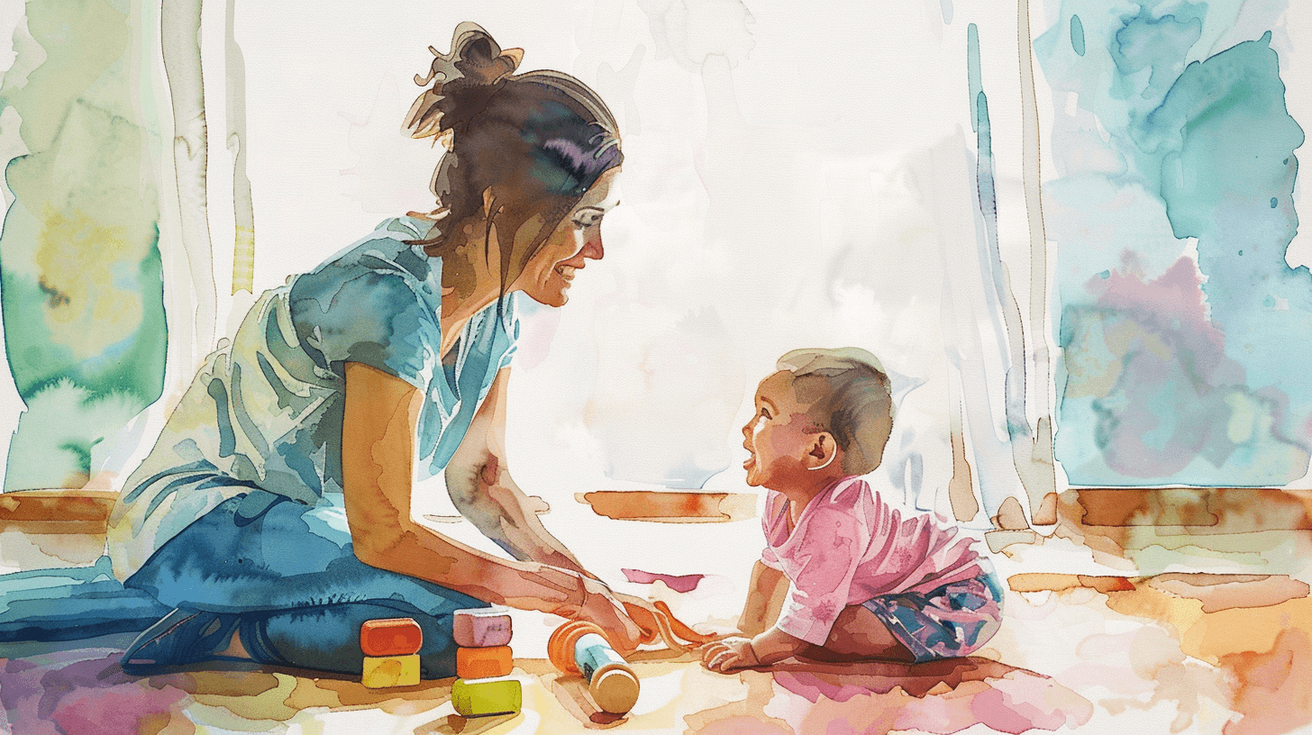 Mother playing joyfully with laughing baby, representing the light and connection that returns after postpartum depression recovery